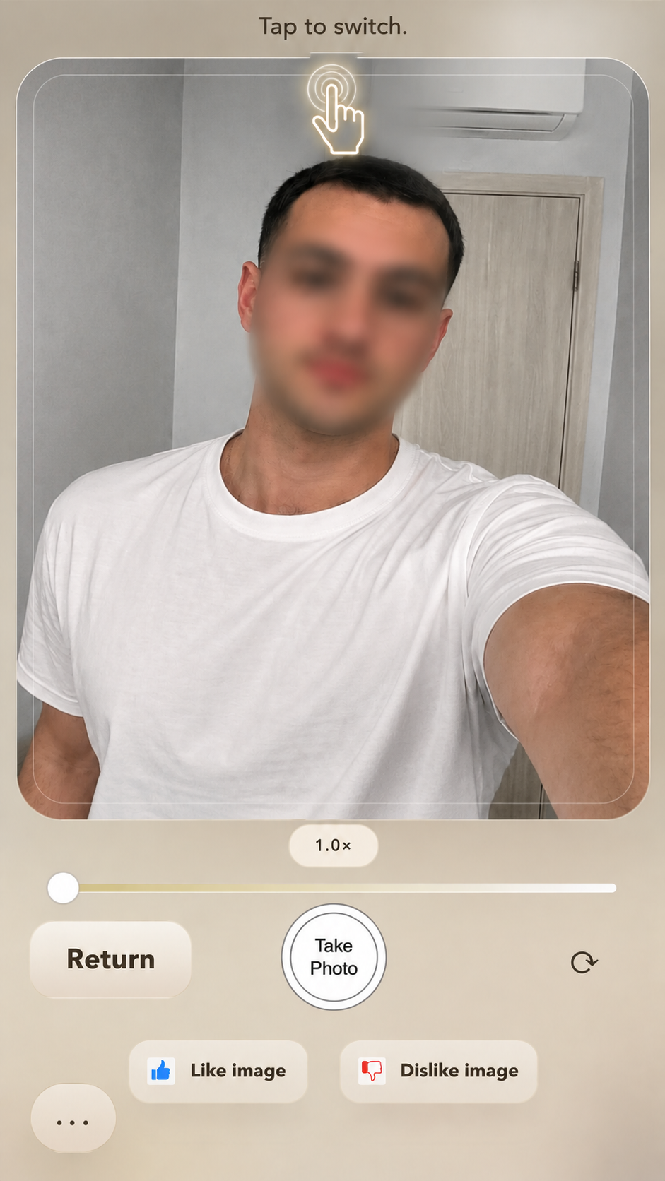 Switching between the camera and selected image